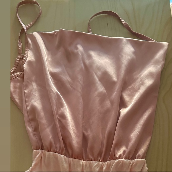 Nasty Gal Cowl Neck Satin Pink Body Suit - Picture 3 of 3
